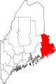 Karte, das Washington County markiert