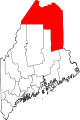 Karte, das Aroostook County markiert