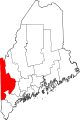 Karte, das Oxford County markiert