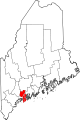 Karte, das Sagadahoc County markiert
